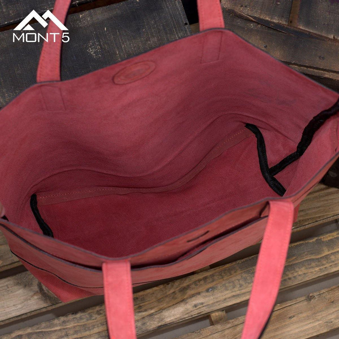 MONT5 Jagrogo Handcrafted Women Pink Leather Tote - Leather Jacket Shop