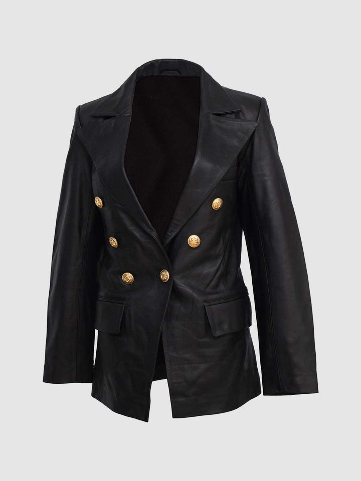 Kim Kardashian Leather Coat