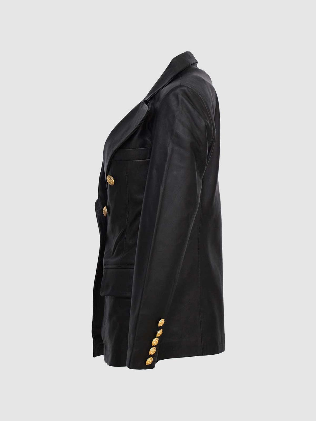 Kim Kardashian Double Breasted Coat - Leather Jacket Master