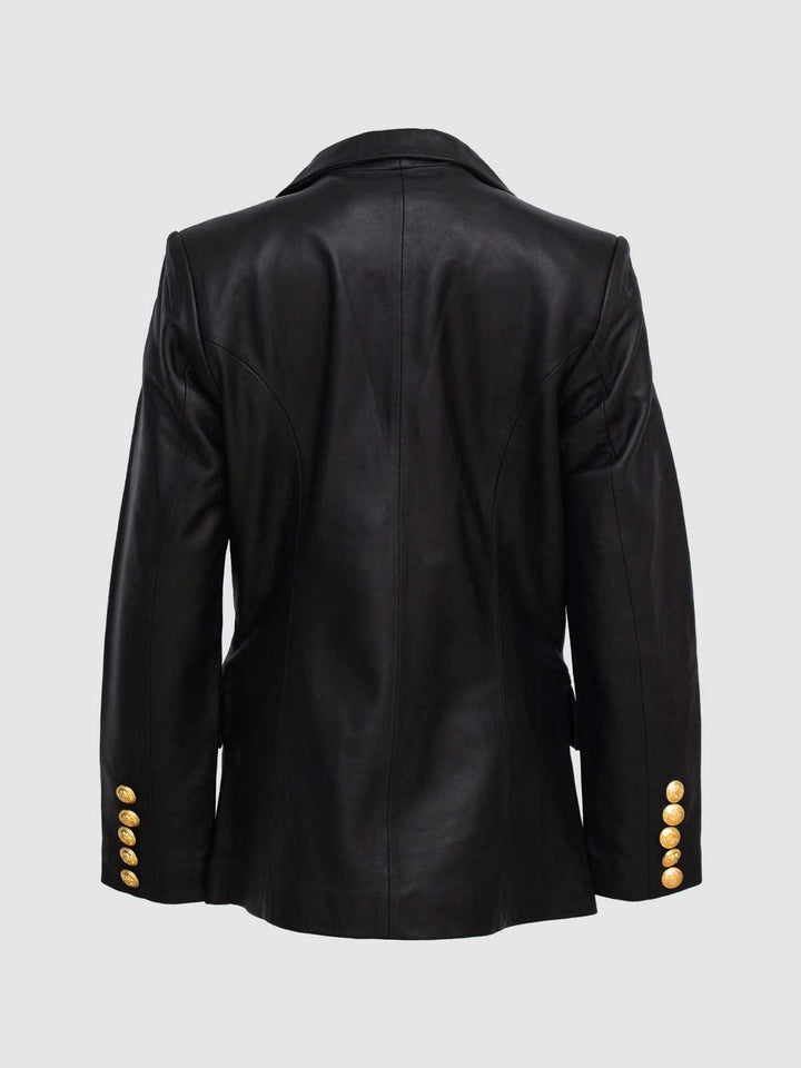 Kim Kardashian Double Breasted Coat - Leather Jacket Master