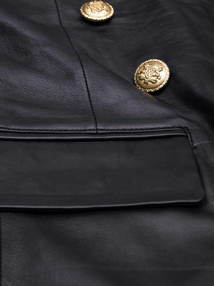 Kim Kardashian Double Breasted Coat - Leather Jacket Master