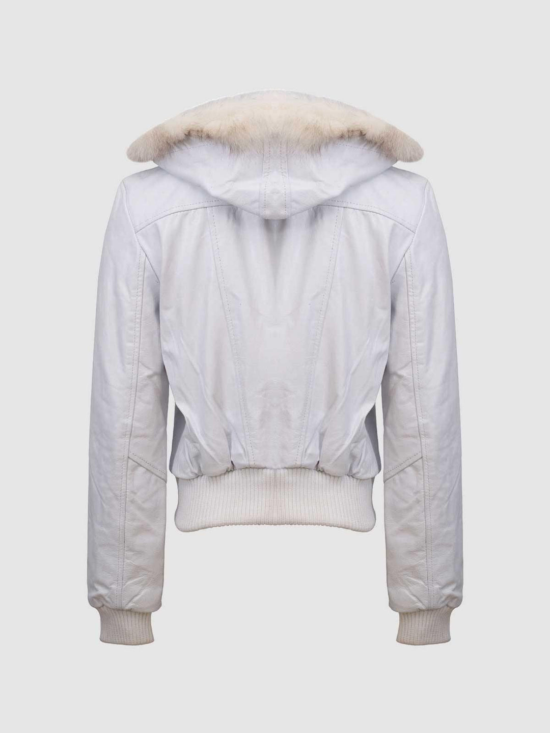 White Fur Leather Jacket