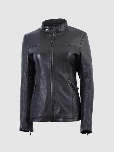 Women Black Lightweight Leather Jacket