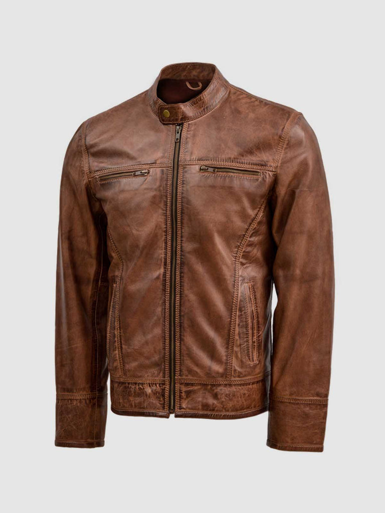 Vintage Genuine Cowhide Leather Jacket Men – White Hills Knives