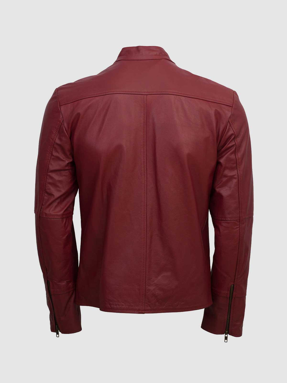 Belted Maroon Leather Jacket