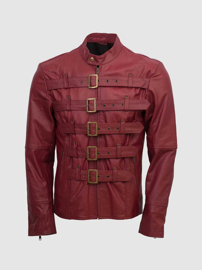 Men's Belted Leather Jacket