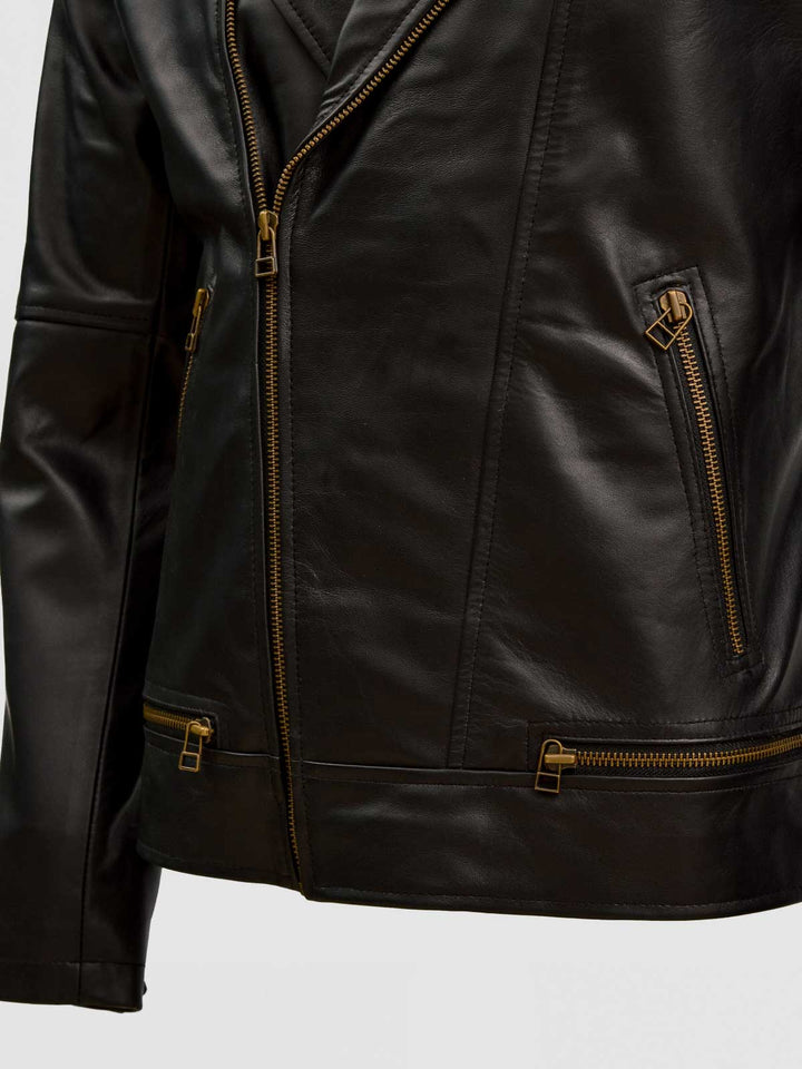 Black Quilted Leather Jacket