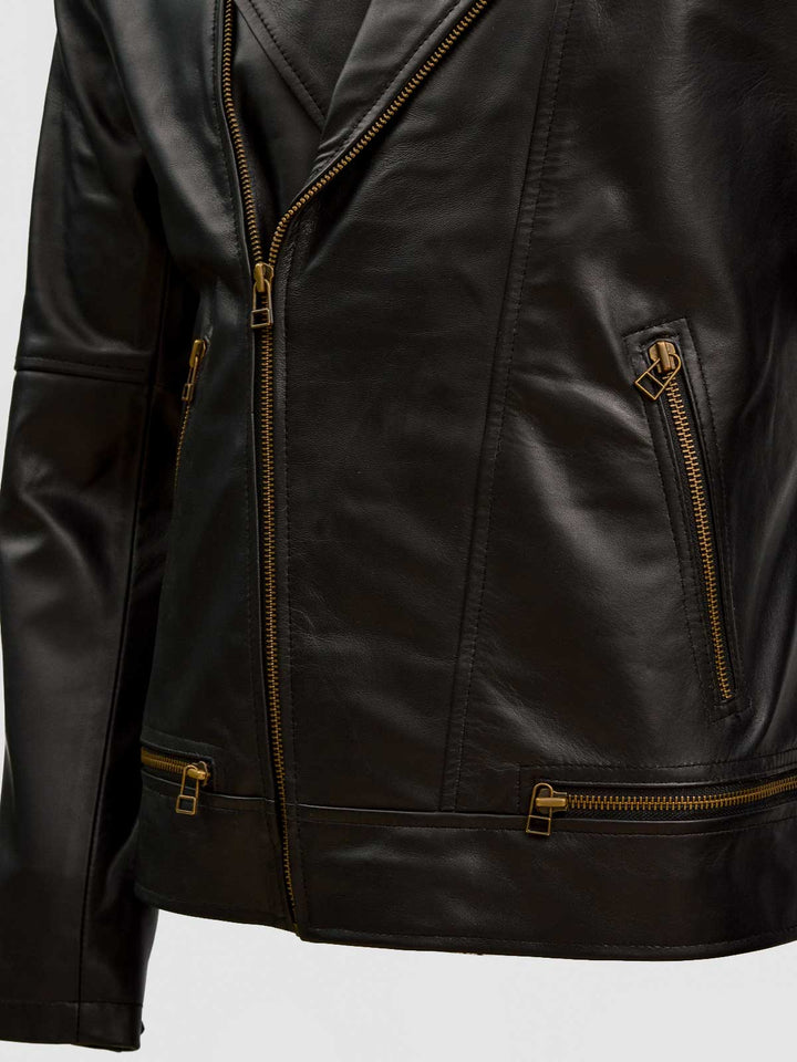 Black Quilted Leather Jacket