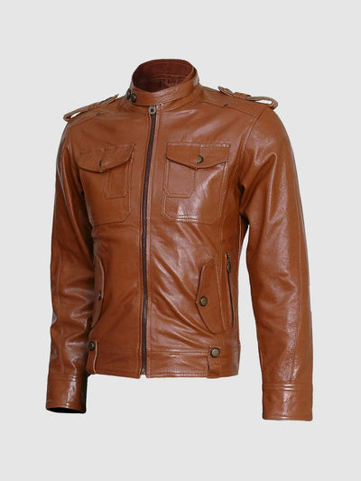 Men's Tan Leather Jacket