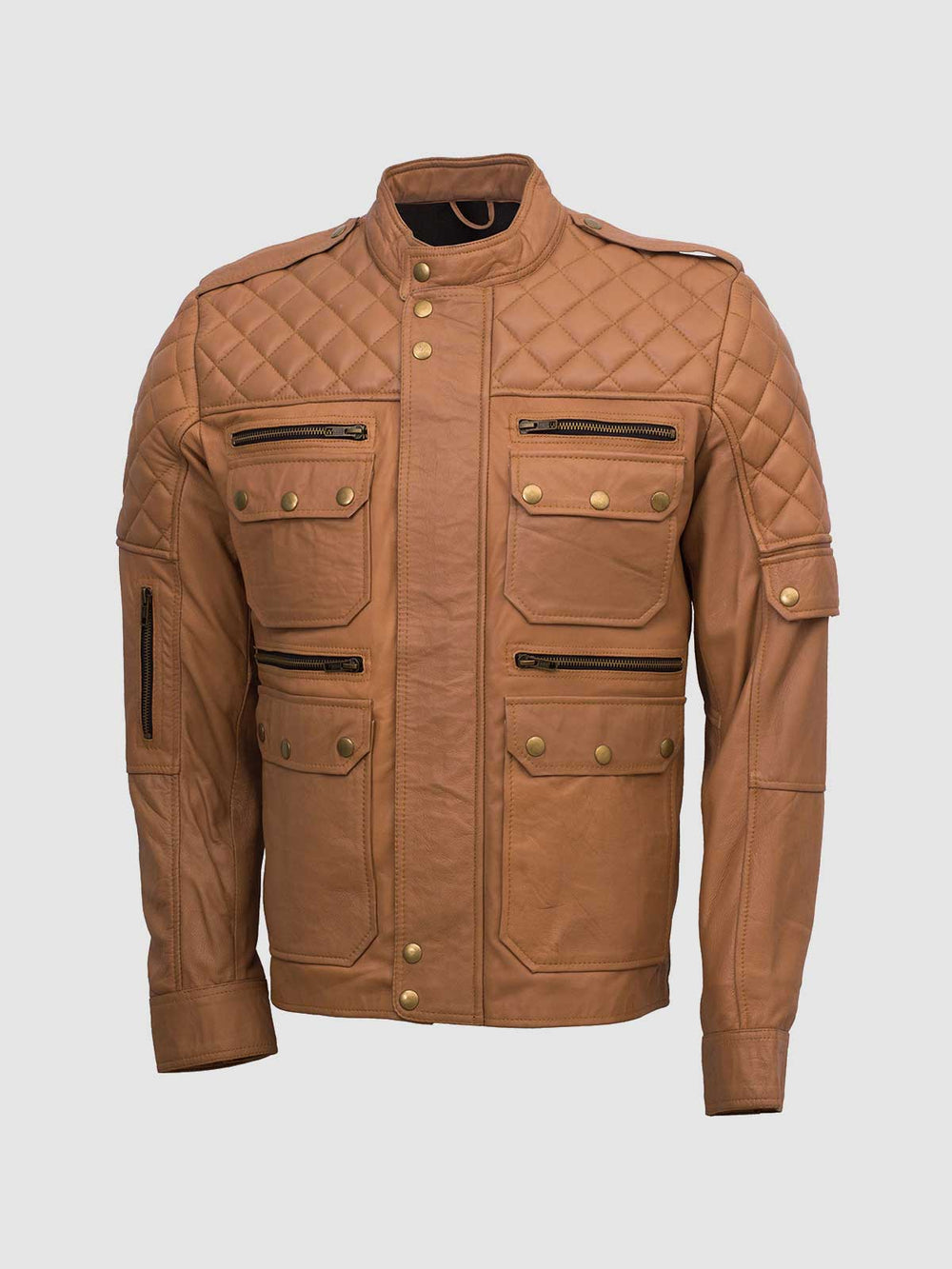 Men's Cognac Leather Jacket