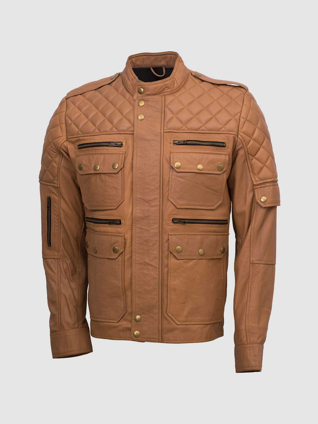 Men's Cognac Leather Jacket