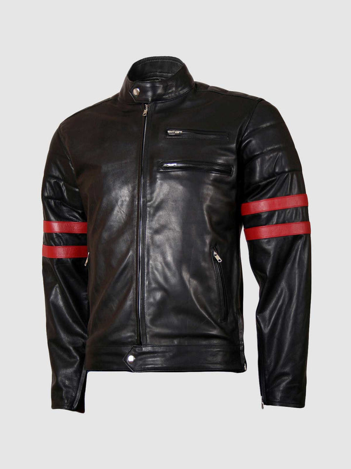 Black &amp; Red Leather Jacket