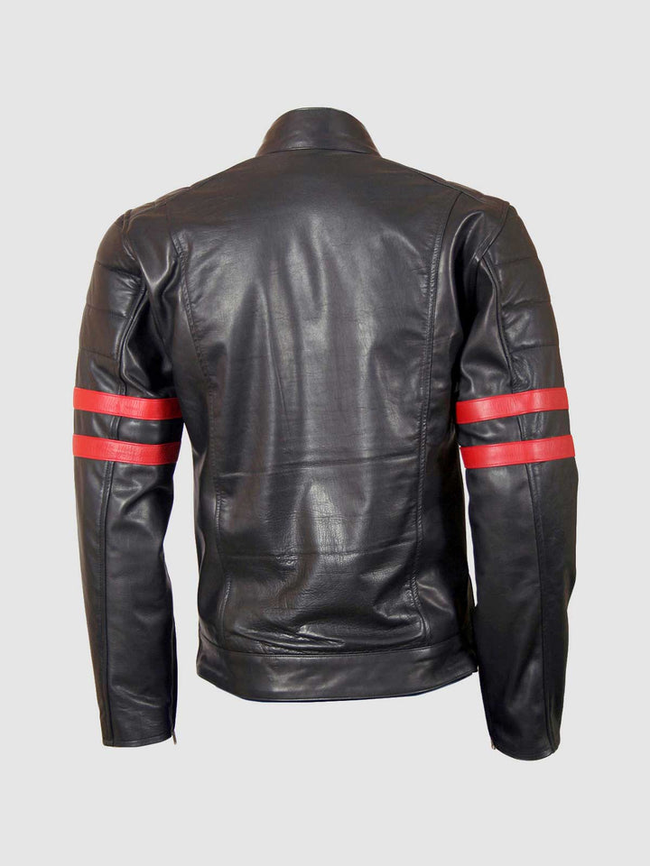 Black &amp; Red Leather Jacket