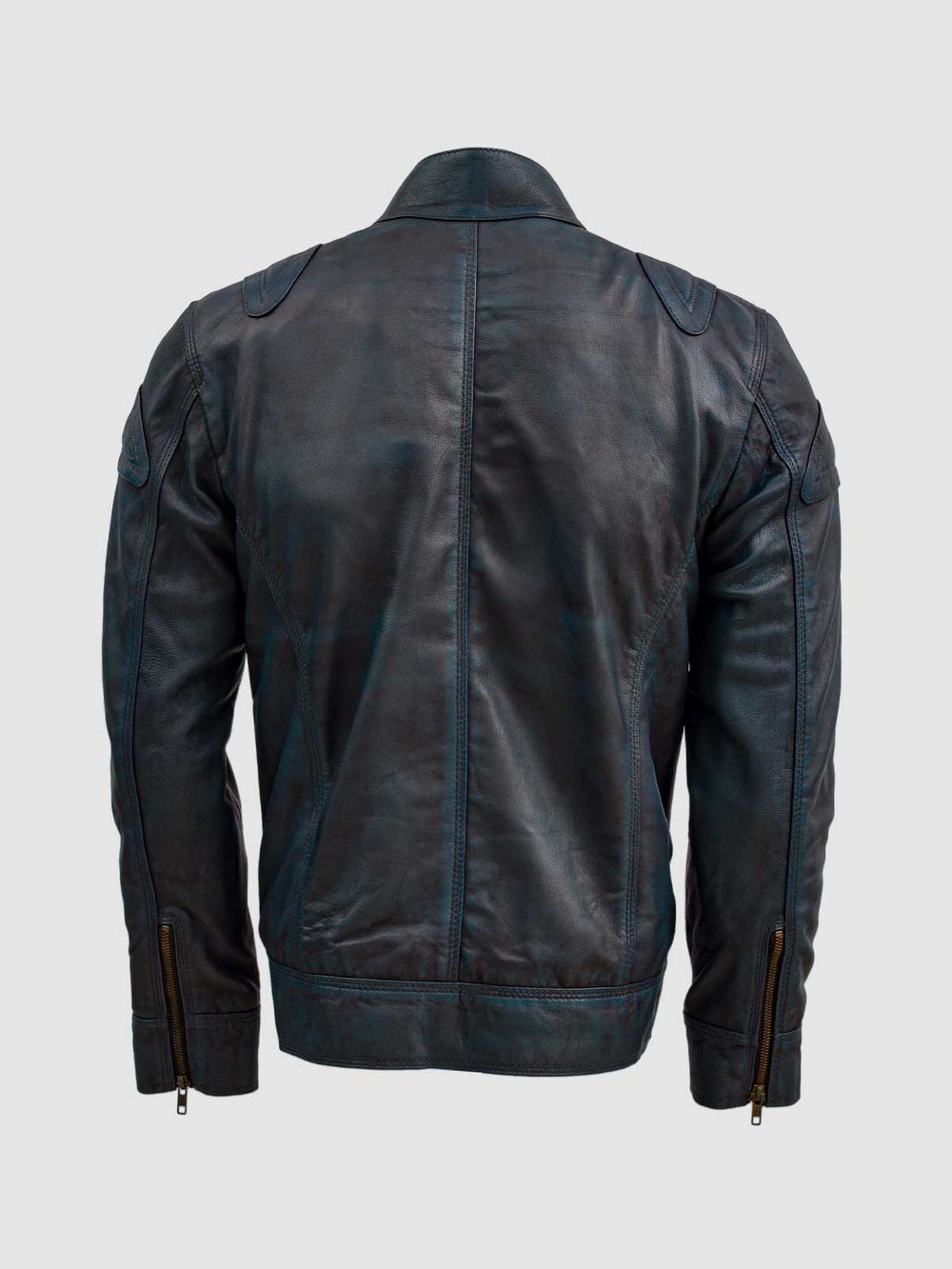 Men's Dark Blue Leather Jacket