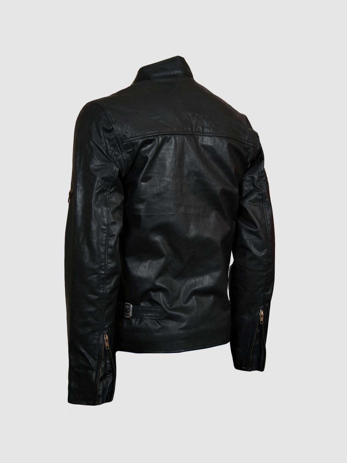 Leather Jacket with Stripes | Leather Jacket Master
