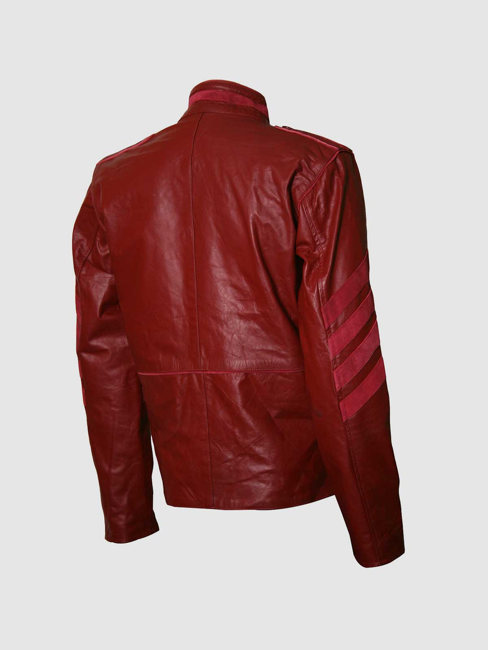 Military Maroon Leather Jacket