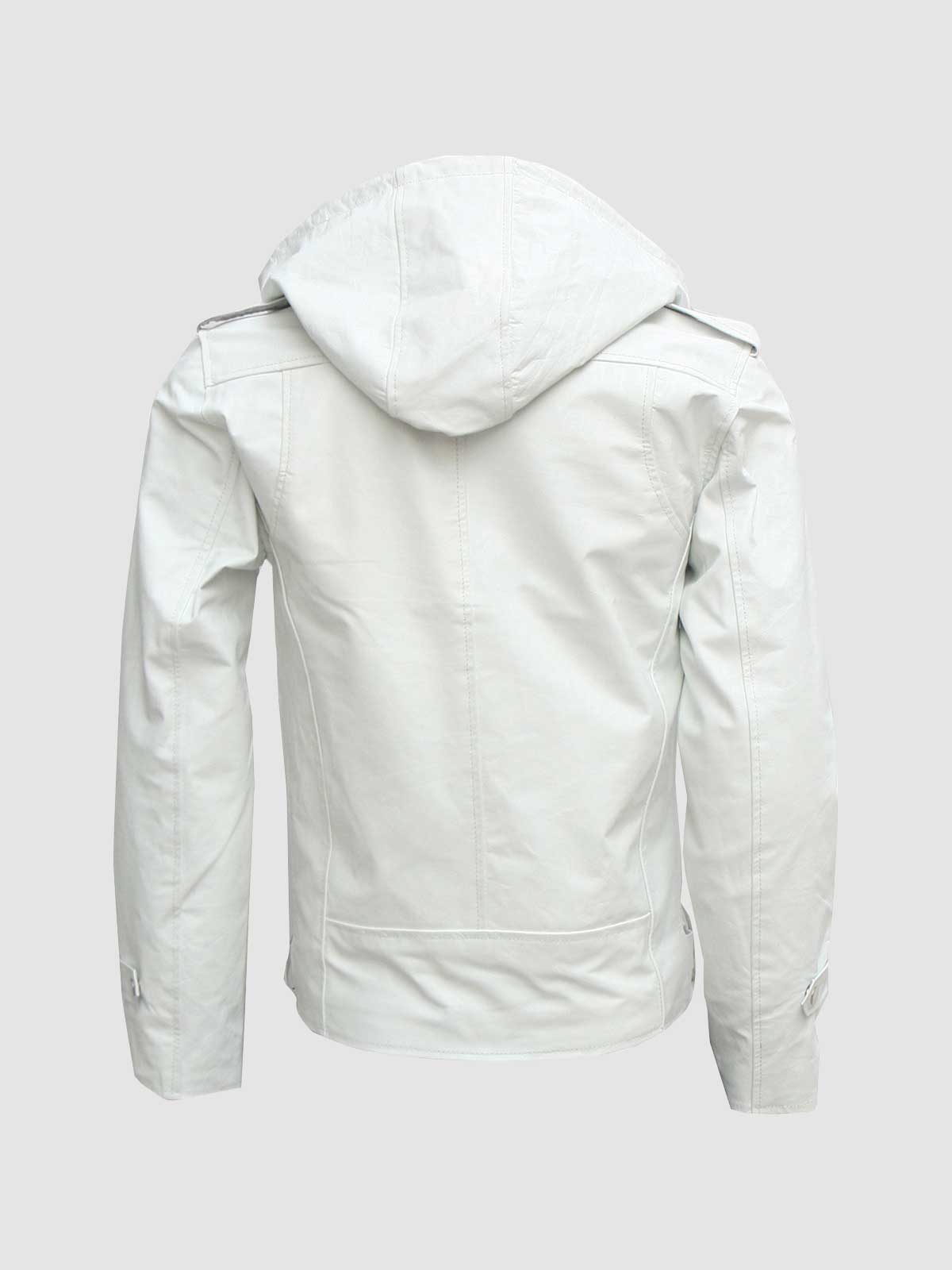 ジャケット・アウター archive white hoodie leather jacket Men's White Hooded Leather Jacket – Leather Jacket Master