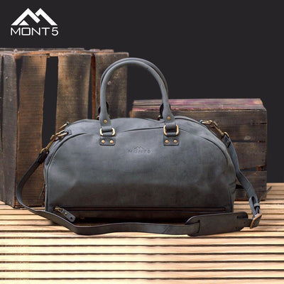 MONT5 Hunza Charcoal Black Travel Weekender Bag - Leather Jacket Shop