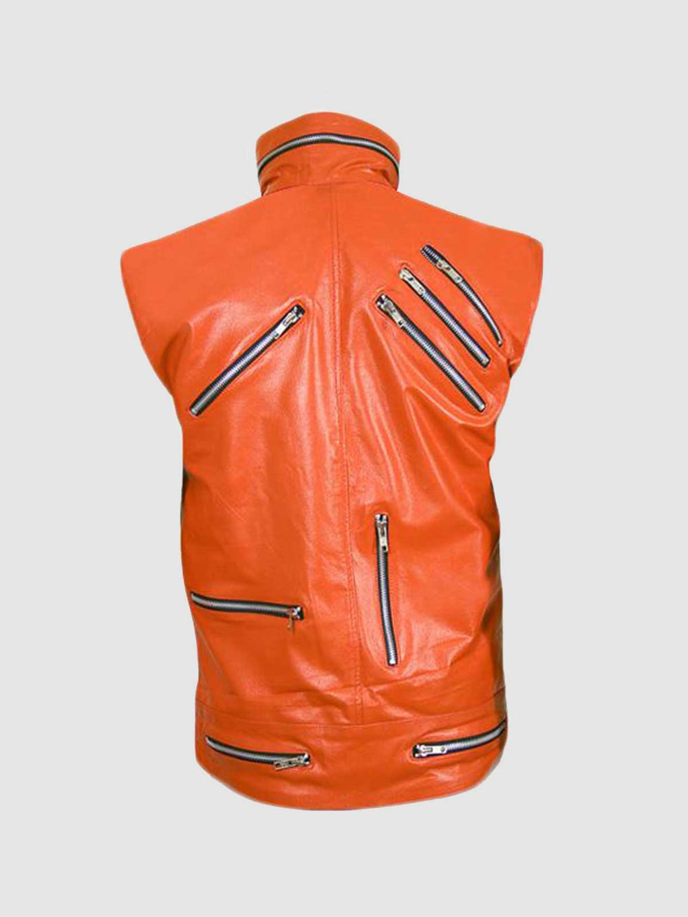Orange Leather Vest