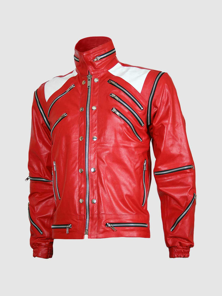 Red &amp; White Leather Jacket