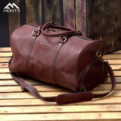 MONT5 Shigar - Maroon Weekend Luggage Cabin Travel Bag - Leather Jacket Shop