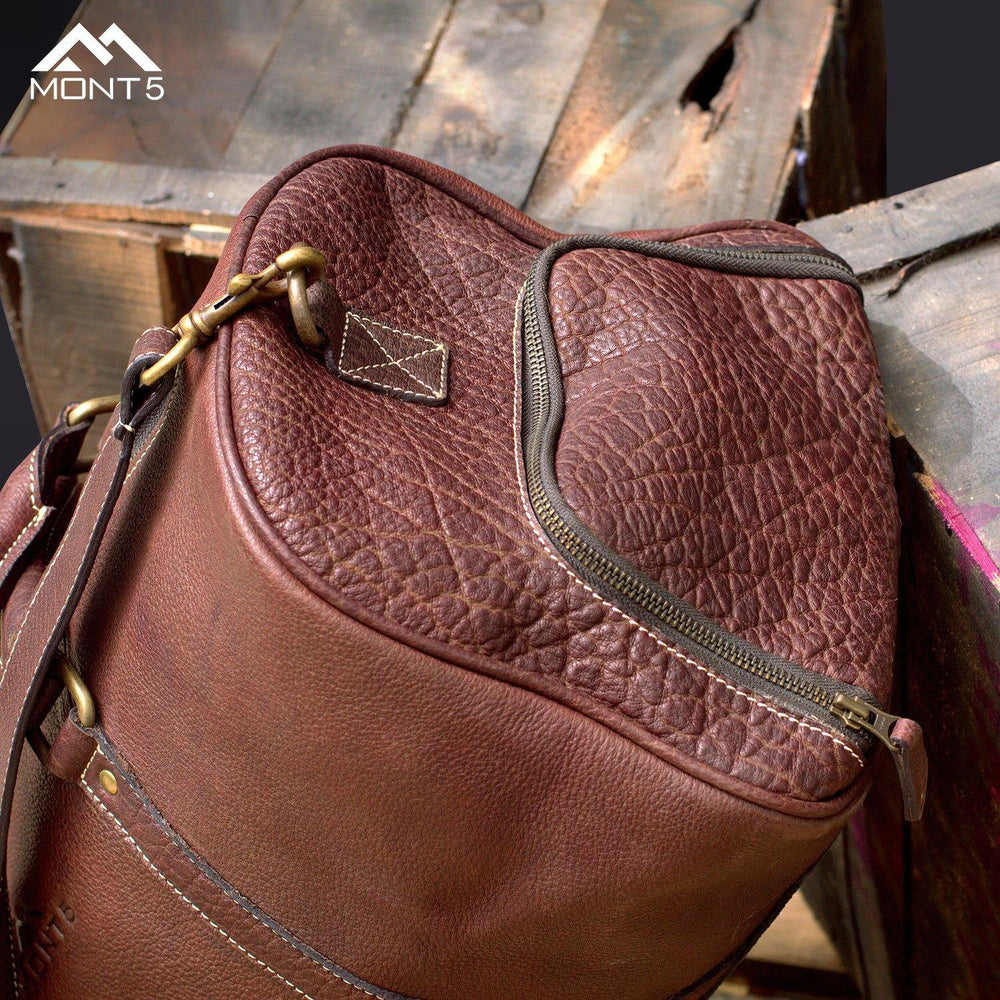 MONT5 Shigar - Maroon Weekend Luggage Cabin Travel Bag - Leather Jacket Shop