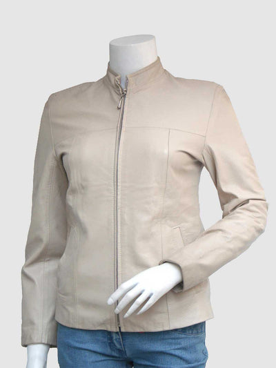 Women's Cream Leather Jacket