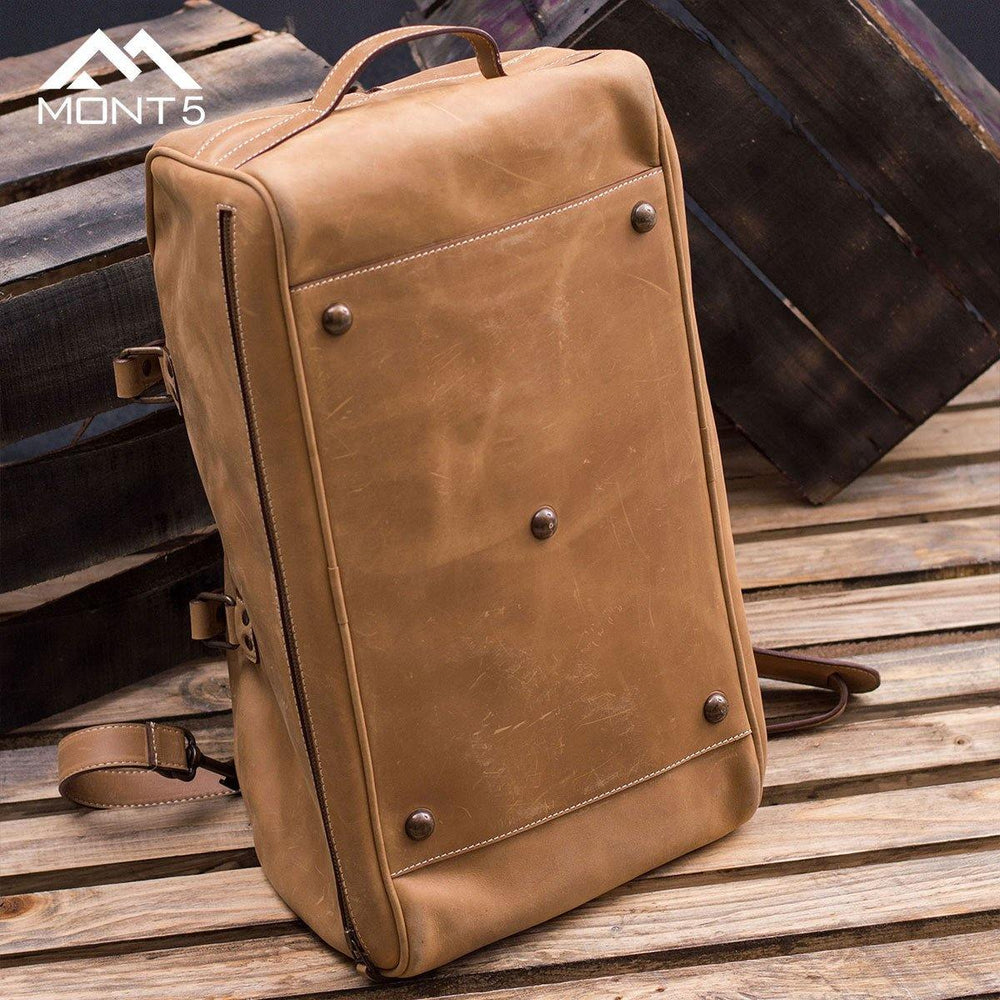 MONT5 Hunza Tan Carry On Travel Leather Cross Body Bag - Leather Jacket Shop