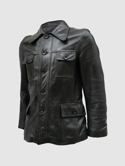 Men's Black Biker Leather Jacket