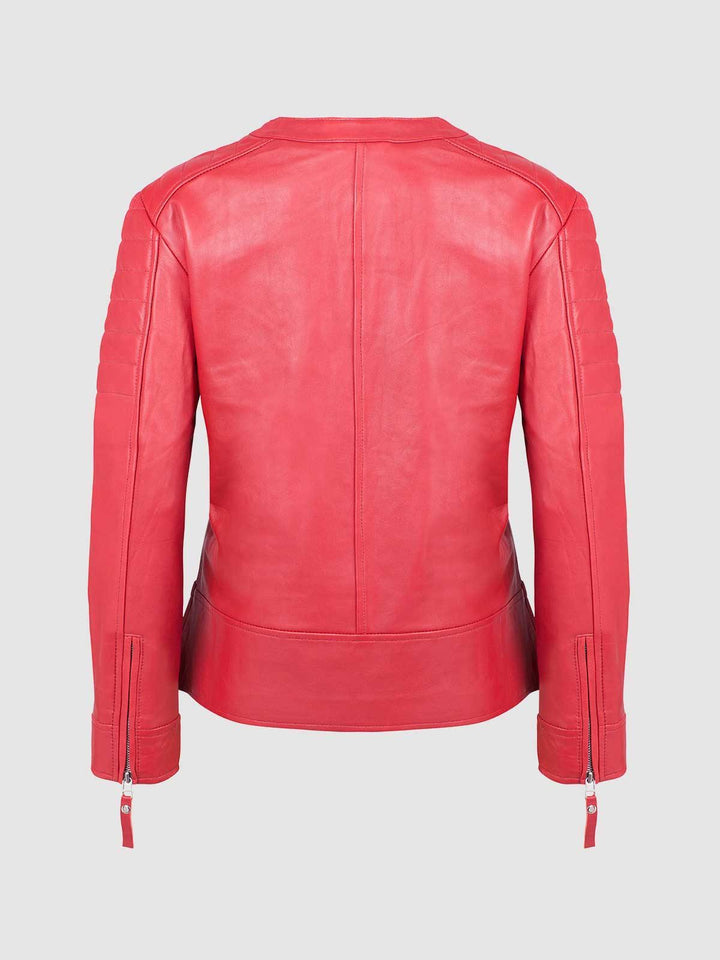 Street Fashion Sheepskin Leather Women Designer Jacket - Leather Jacket Master