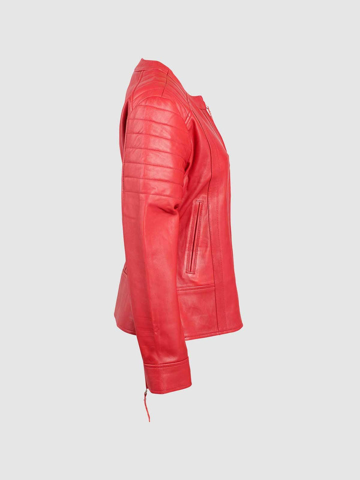 Street Fashion Sheepskin Leather Women Designer Jacket - Leather Jacket Master