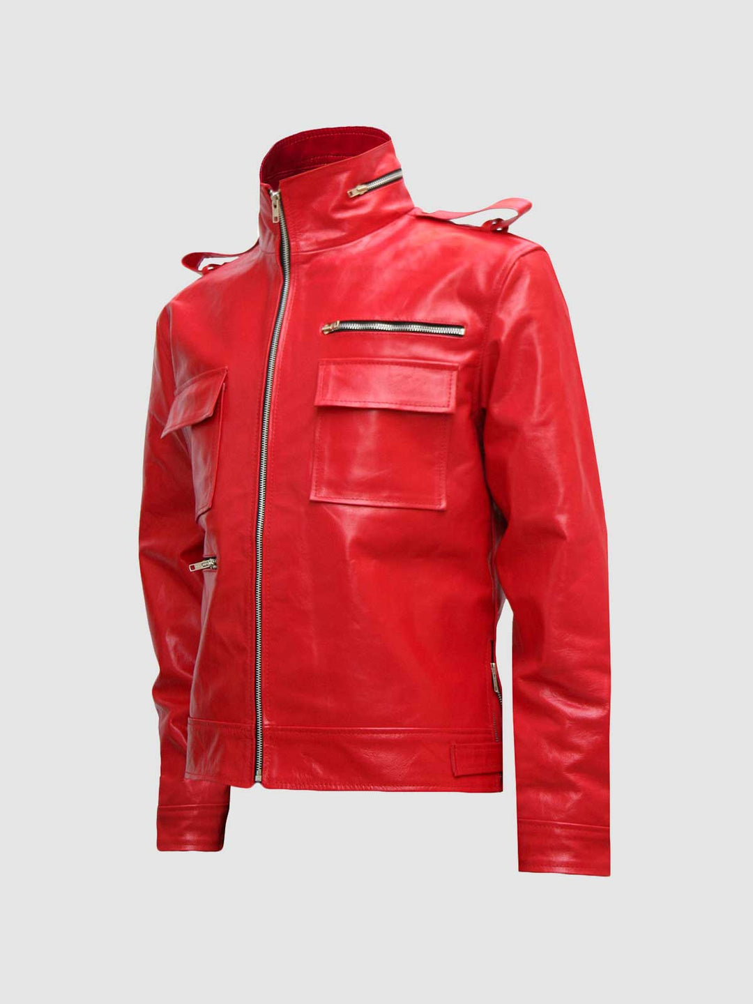 Men's Red Leather Motorcycle Jacket