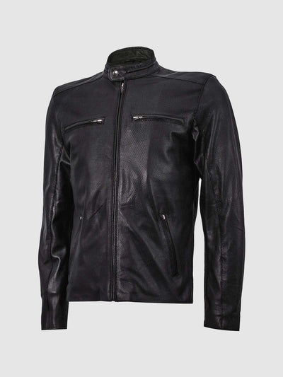 Men's Black Summer Leather Jacket