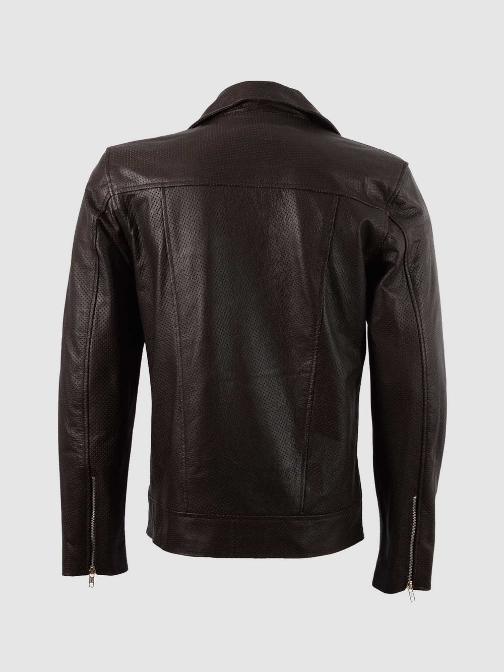 Perforated Leather Motorcycle Jacket Summer