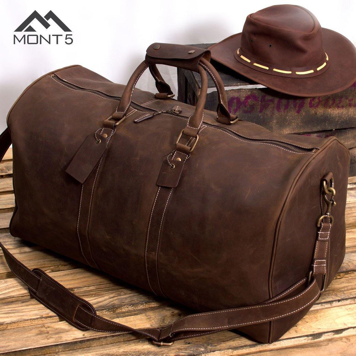 MONT5 Extra Large Leather Duffle Bag Leather Jacket Master