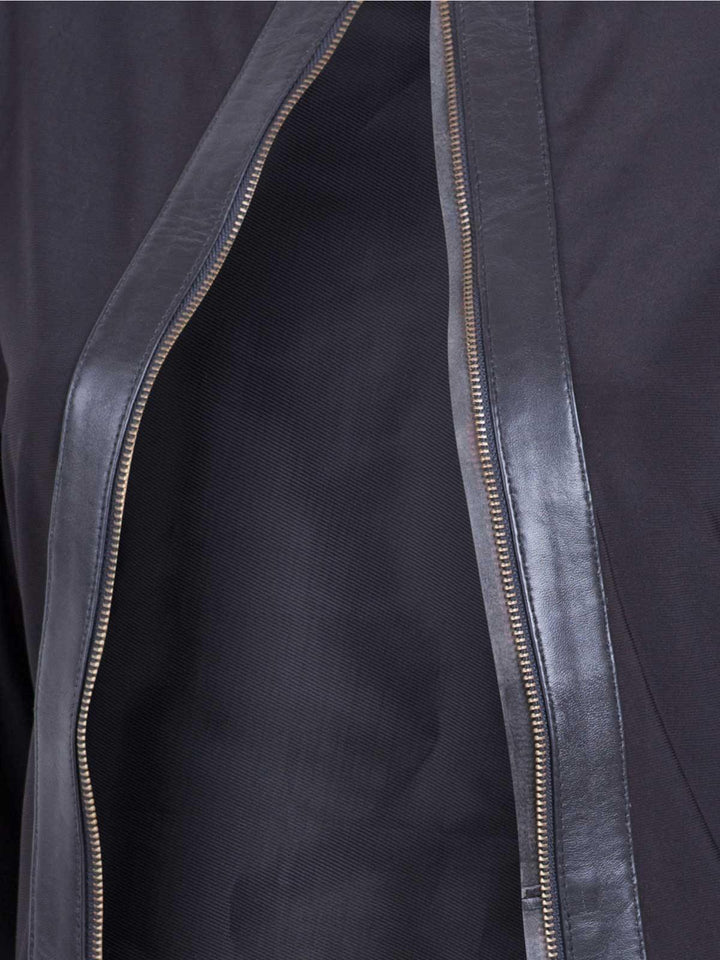 Women Black Collarless Leather Shirt Jacket - Leather Jacket Master