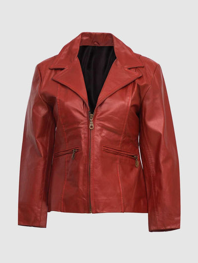 Women's Zipper Leather Biker Coat