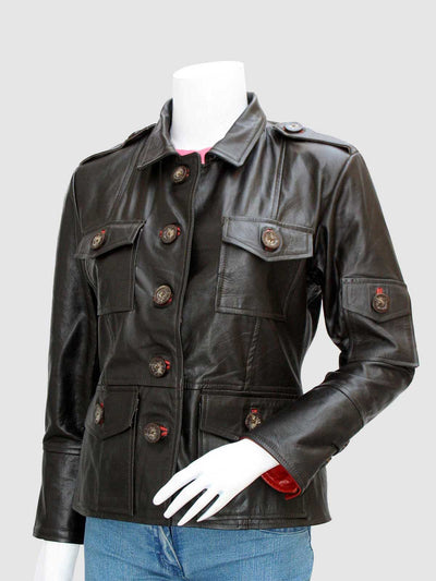 Women's Dark Brown Leather Jacket