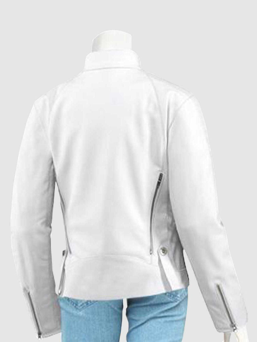 Women White Motorcycle Jacket
