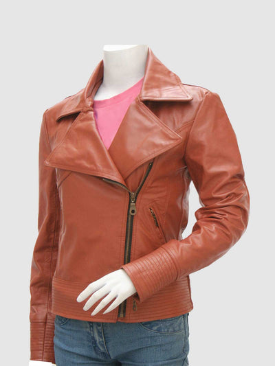 Women's Cognac Leather Jacket