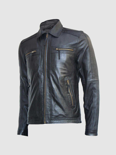 Men's Leather Biker Jacket